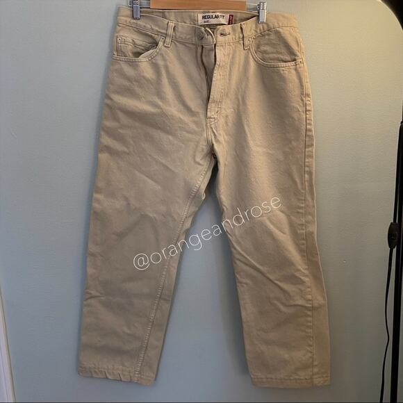 Vintage Levi’s Tan Khaki 505 High Rise Denim Jeans 36x29 Cute Basic Mom - Picture 9 of 11